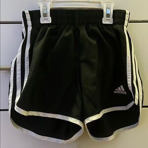 Adidas Black Shorts with White Stripes